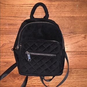 Candie’s Black Velvet Mini Backpack